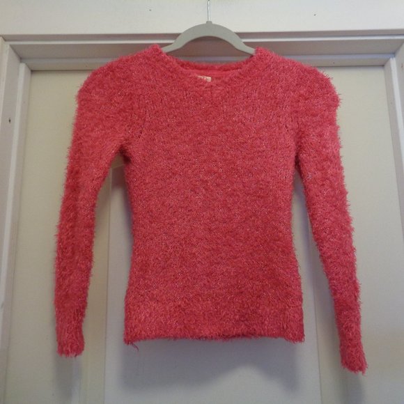 Faded Glory Sweaters - FUZZY WUZZY PINK  METALLIC THREADS TEEN SWEATER 7